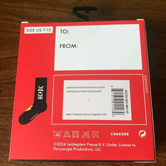 NWOT AC DC 1 Pair Sock Gift Box - Picture 3 of 3